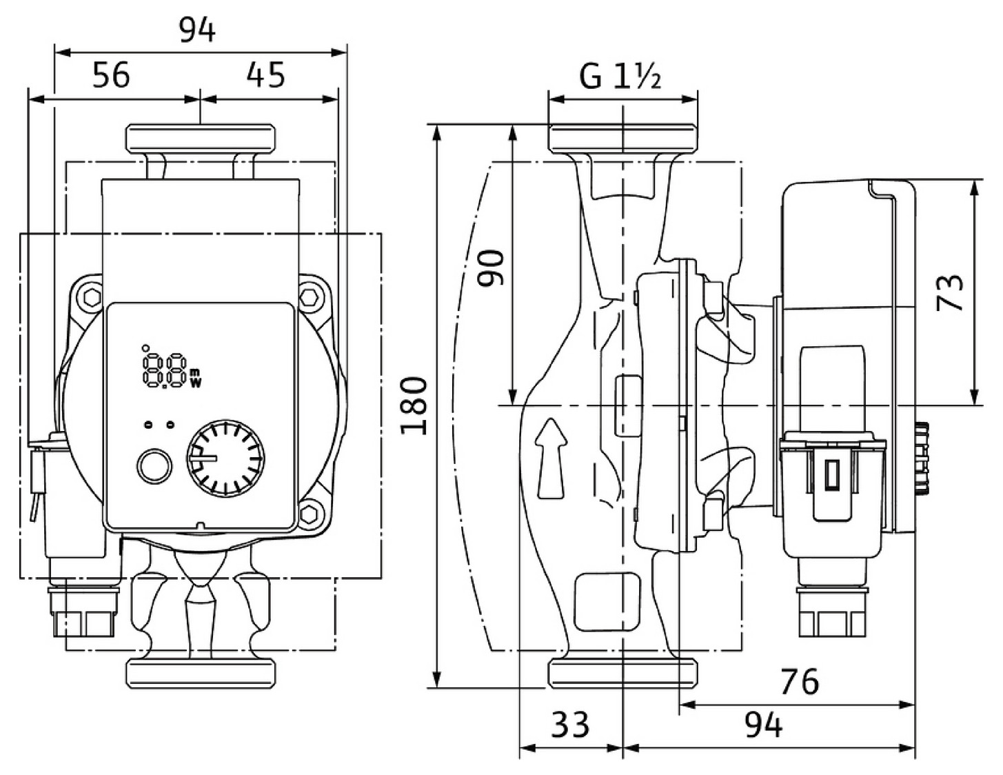 Wilo Nassläufer-Hocheffizienzpumpe Yonos PICO plus 25/1-4-180, Rp1, G11/2, 1x230V, 4215502 - Bild 2
