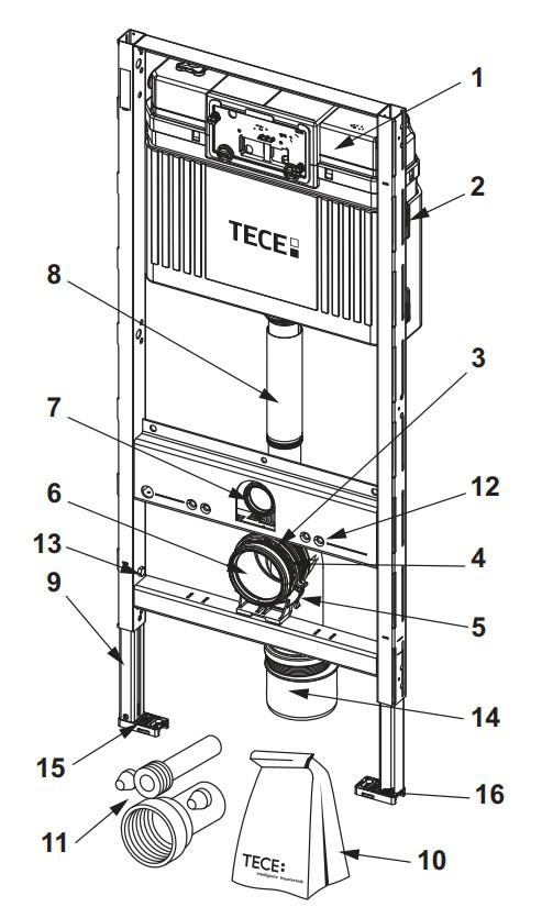 TECEprofil WC-Anschlussbogen 9820134, DN 90/90 aus PP, 90 Grad, für TECE Spülkasten - Bild 3