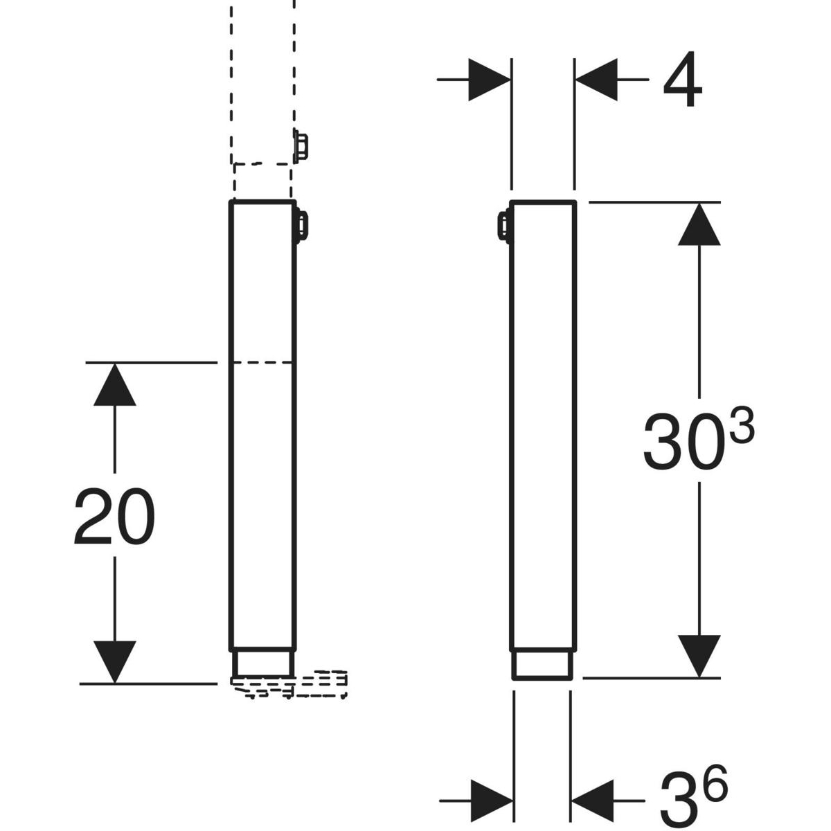 Geberit Duofix Set Fußverlängerungen Länge 20 cm 111.848.00.2