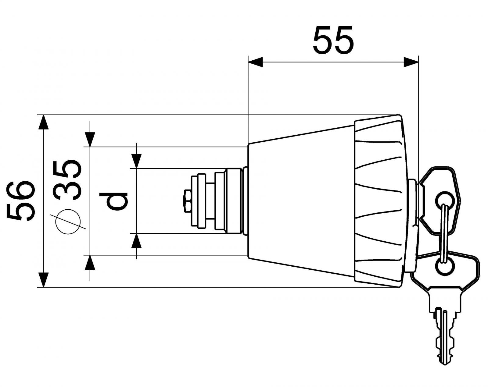 Schlösser Oberteil für Wasser-Safe 3/4'' abschliessbar, mit Schlüsselpaar - Bild 2