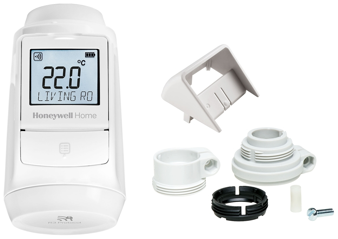 Resideo HR93 Drahtloser Elektronischer Heizkörperregler weiß, Display, Anschluss Gewinde M30x1,5mm