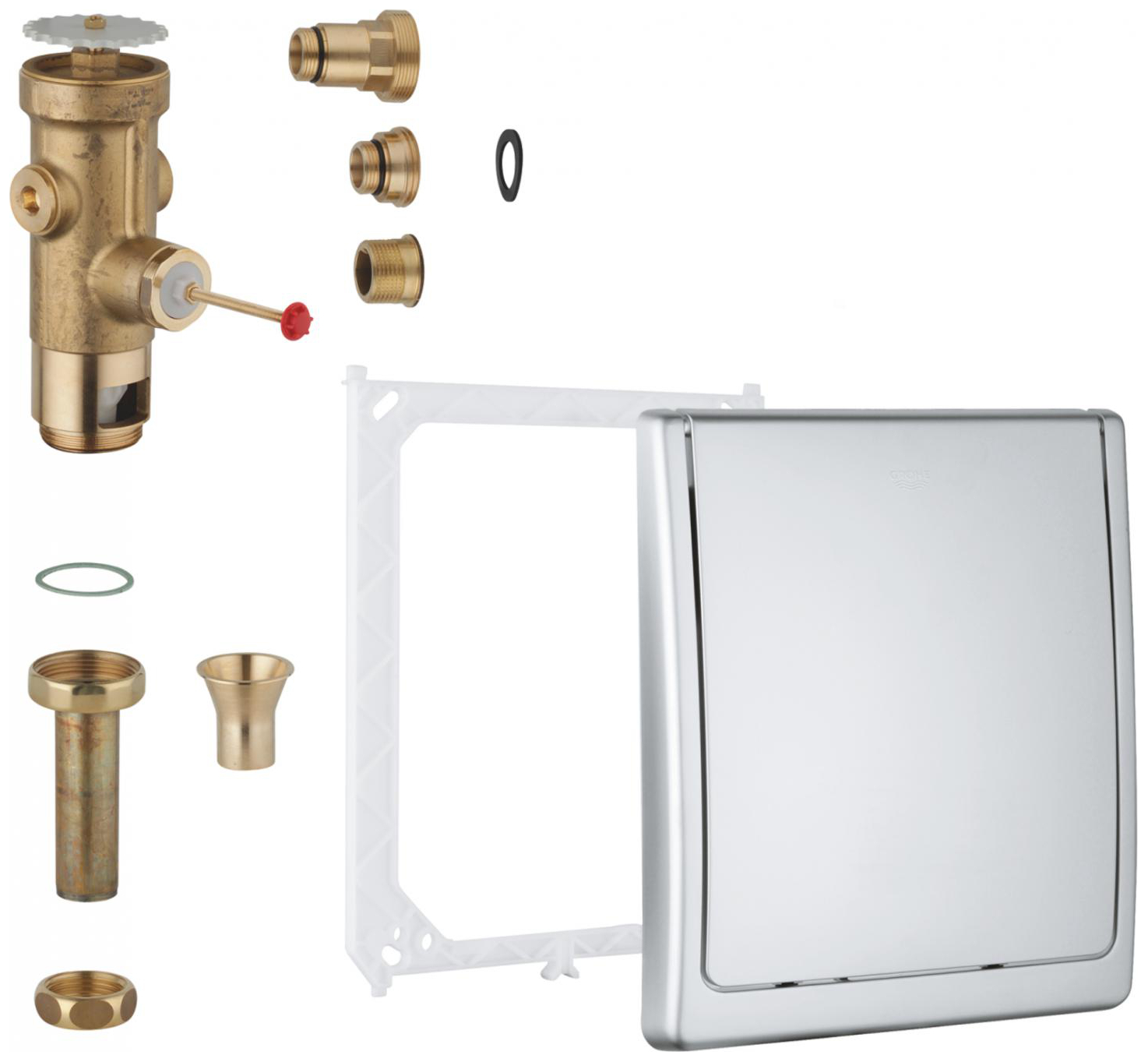 GROHE UP-WC-Druckspüler GROHE-classic 680 Austausch 3/4'' mit Abdeckplatte mattchrom 42901000 - Bild 1