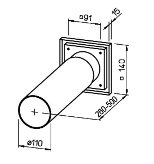 Helios Wandeinbausatz WES 100 Kunststoff 260 bis 500 mm 00717 - Bild 2