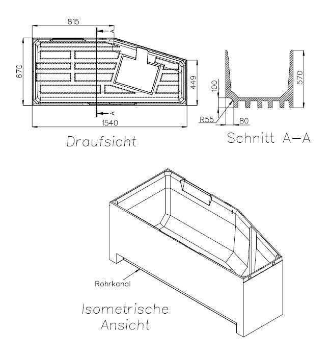 Kaldewei Raumsparwanne Mini 157x70 cm links Modell 836 Stahl-Email weiss inklusive Träger - Bild 5