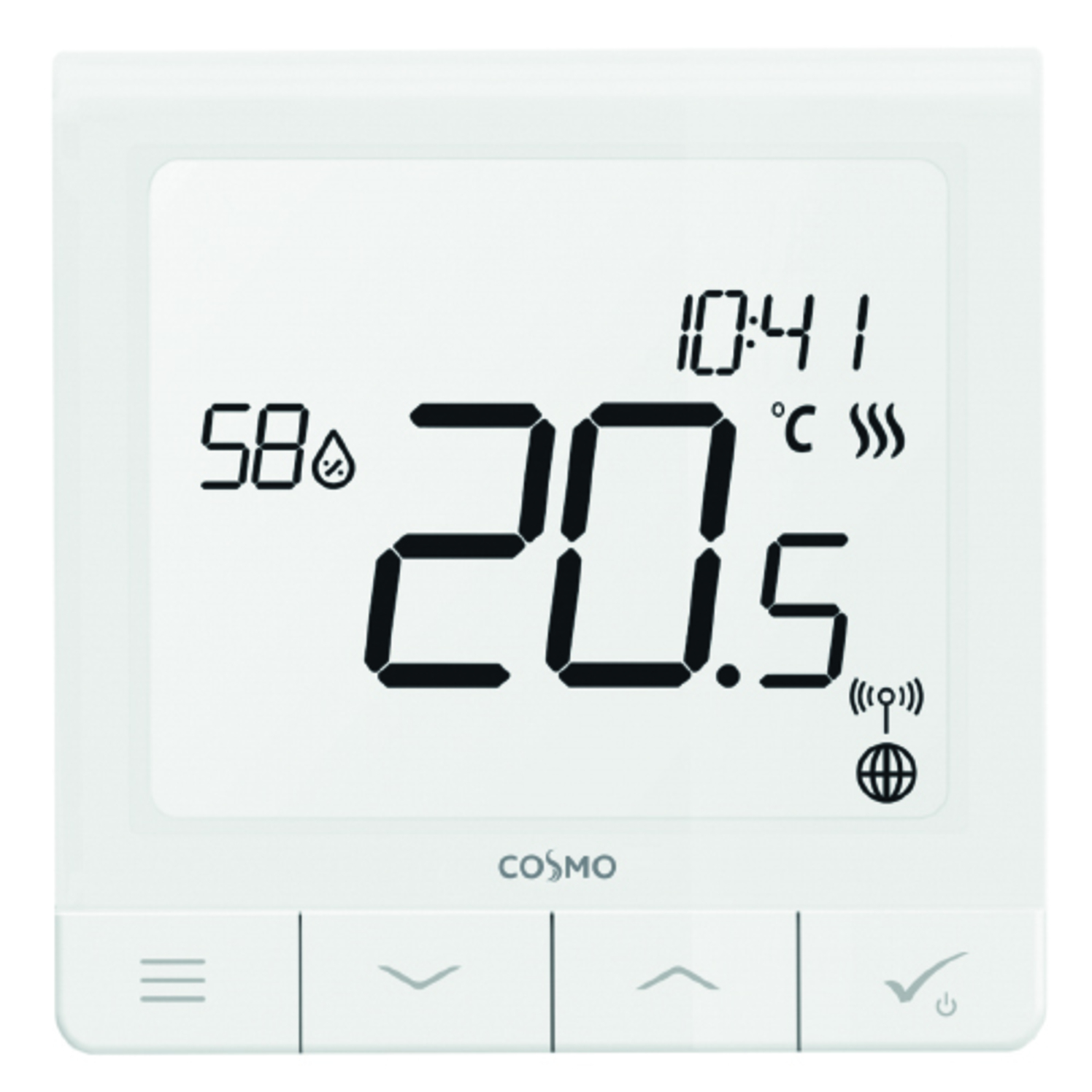 COSMO Superflacher Funk-Raumthermostat AP Digital-programmierbar im Zigbee-Netz RAL9016 - Bild 1