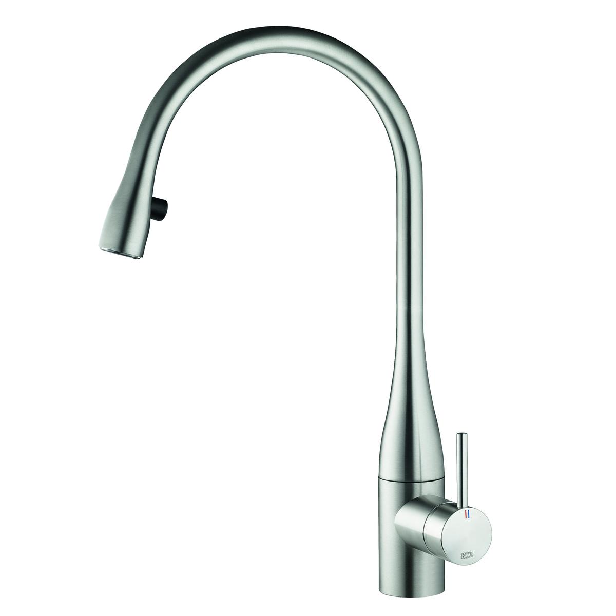 KWC EVE Spültischbatterie mit LED, ausziehbare Handbrause, Edelstahl 10.121.103.700FL - Bild 1