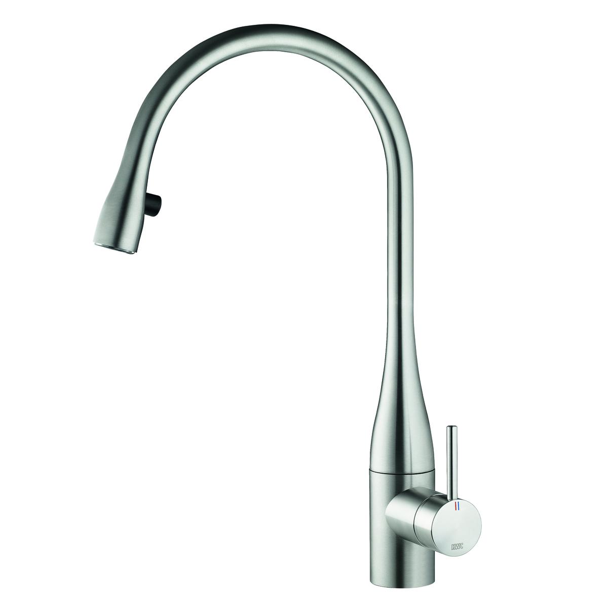 KWC EVE Spültischbatterie mit herausziehbarer Handbrause, Edelstahl 10.111.103.700FL - Bild 1