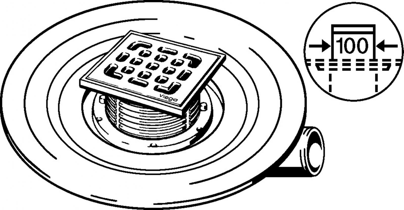 Viega Balkon-/Terrassenablauf Advantix DN 50 Ablauf waagerecht, Klasse K 4943.2 - Bild 2
