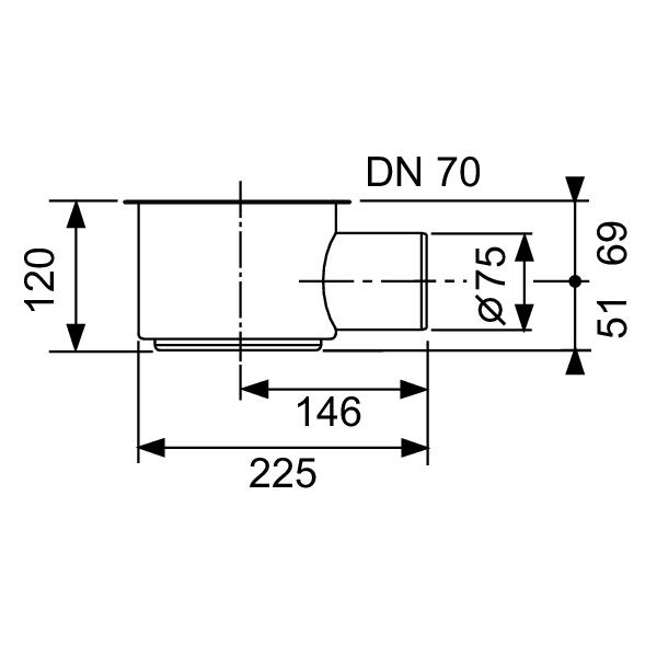 TECEdrainline Ablauf DN 70 Max, seitlicher Anschluss, Ablaufleistung 1,2 l/s 650002 - Bild 2