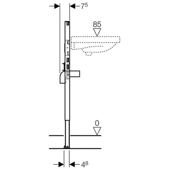 Geberit Duofix Element Waschtisch 82-98 cm für Standarmatur 111.485.00.1 - Bild 4