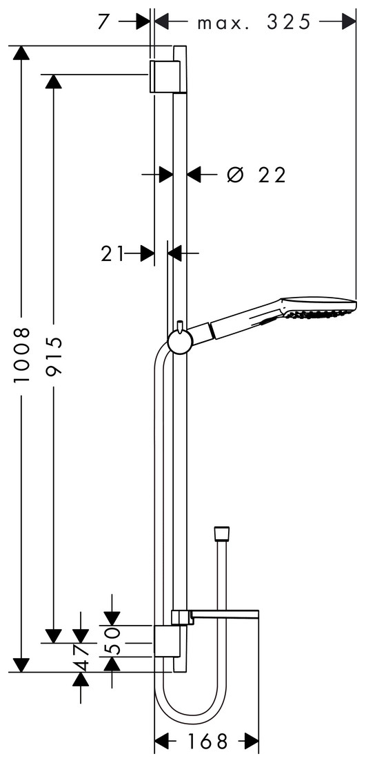 Hansgrohe Brausenset Raindance Select E 120 Unica'S Puro 900mm chrom 26621000 - Bild 2