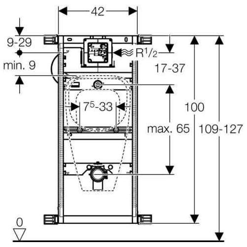Geberit Kombifix Urinal Universal BH 109-127cm 457.611.00.1 - Bild 4