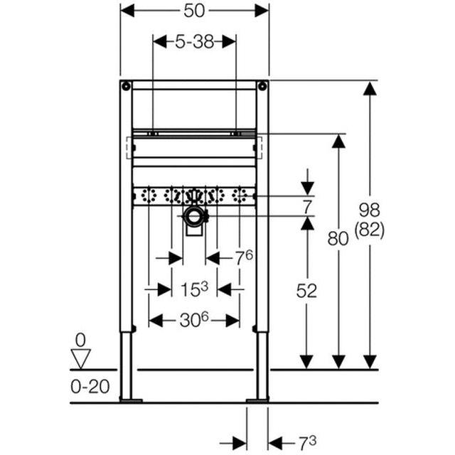 Geberit Duofix Element Waschtisch 82-98 cm für Standarmatur 111.485.00.1 - Bild 3