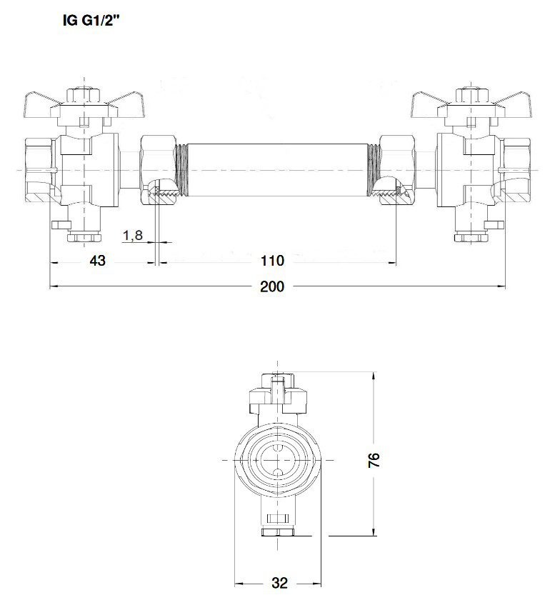 Sensus MID Einbausatz MES R 1/2'' Baulänge 110 mm, für PolluCom E/F Qp 0,6-1,5 - Bild 2