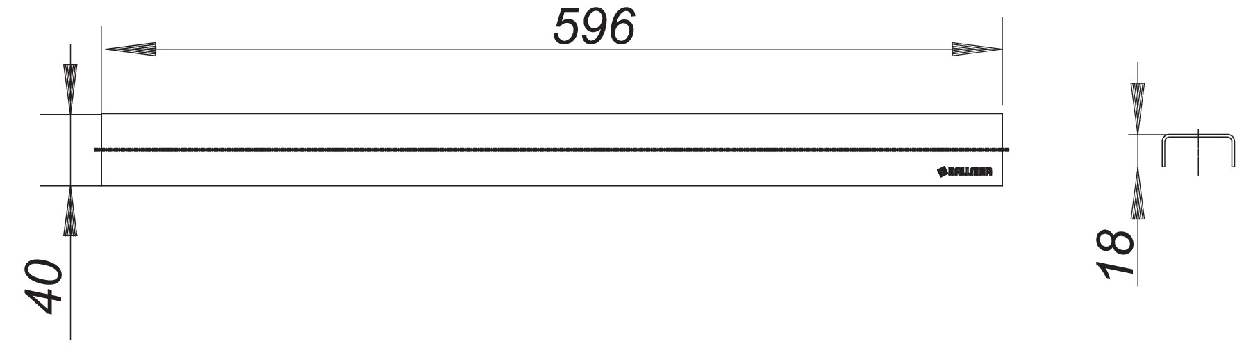 Dallmer Abdeckung CeraLine Standard 600 mm Edelstahl 520524 - Bild 2