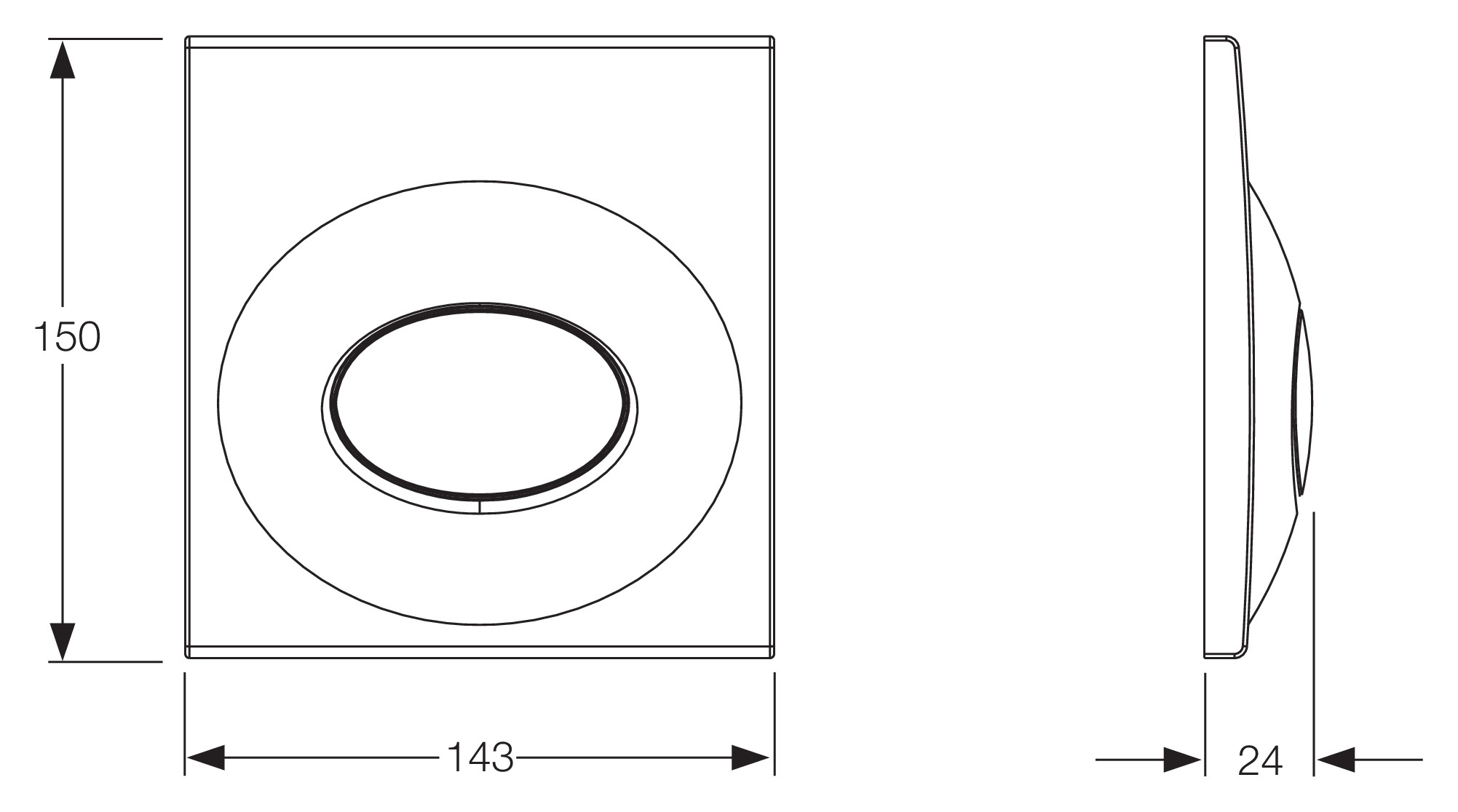 Mepadrop Betätigungsplatte weiß für UP-Druckspüler Sanicontrol 421120 - Bild 2
