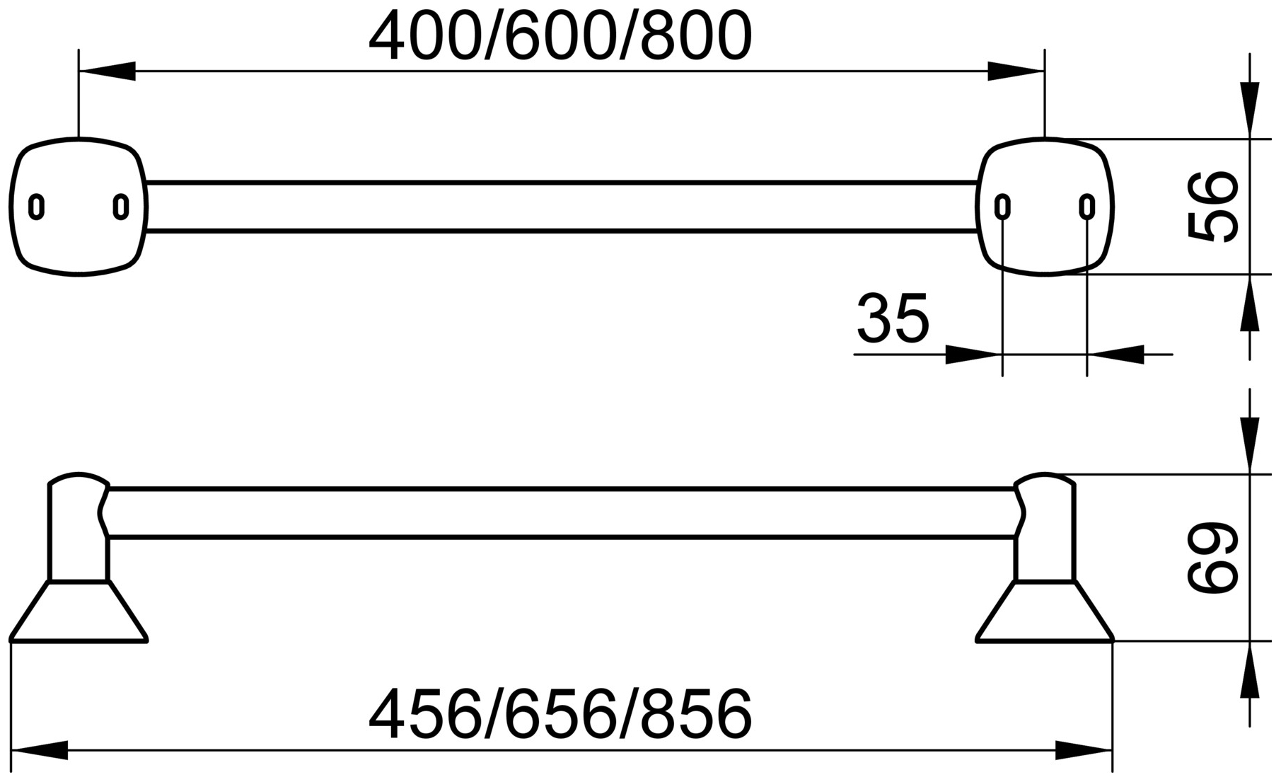 Keuco Badetuchhalter City.2 verchromt, 800 mm 02701010800 - Bild 2