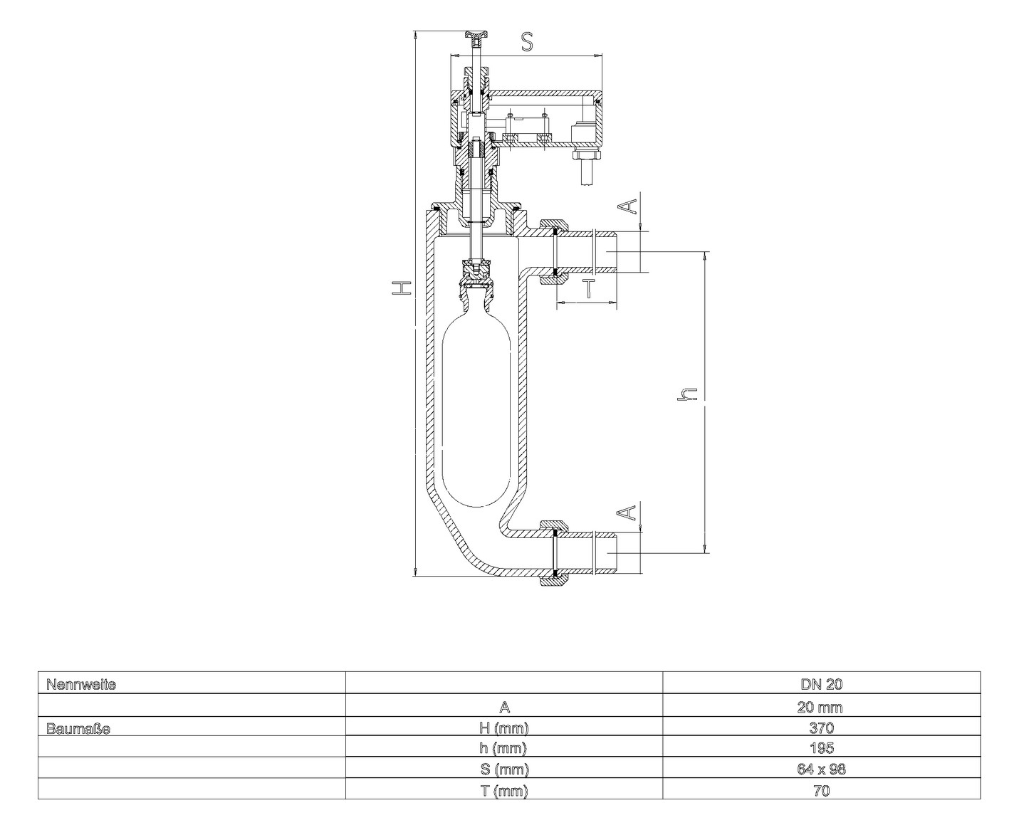 SYR Wasserstandbegrenzer DN 20 Typ 933.1 mit Verriegelung mit Anschlußkabel 2,5 Meter 0933.20.000 - Bild 2