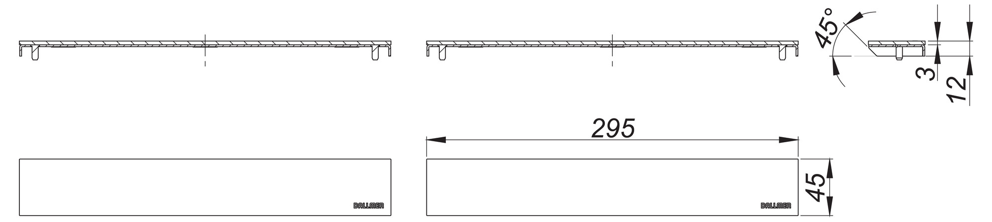 Dallmer Abdeckung CeraWall Individual Duo Edelstahl matt satiniert 535092 - Bild 3