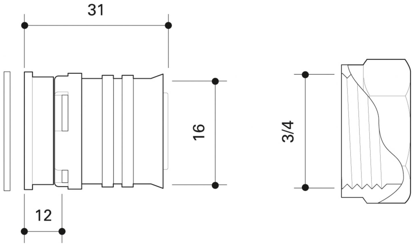CONEL Connect MV2 Übergang flachdichtend 16 mm x 3/4'' IG - Bild 2
