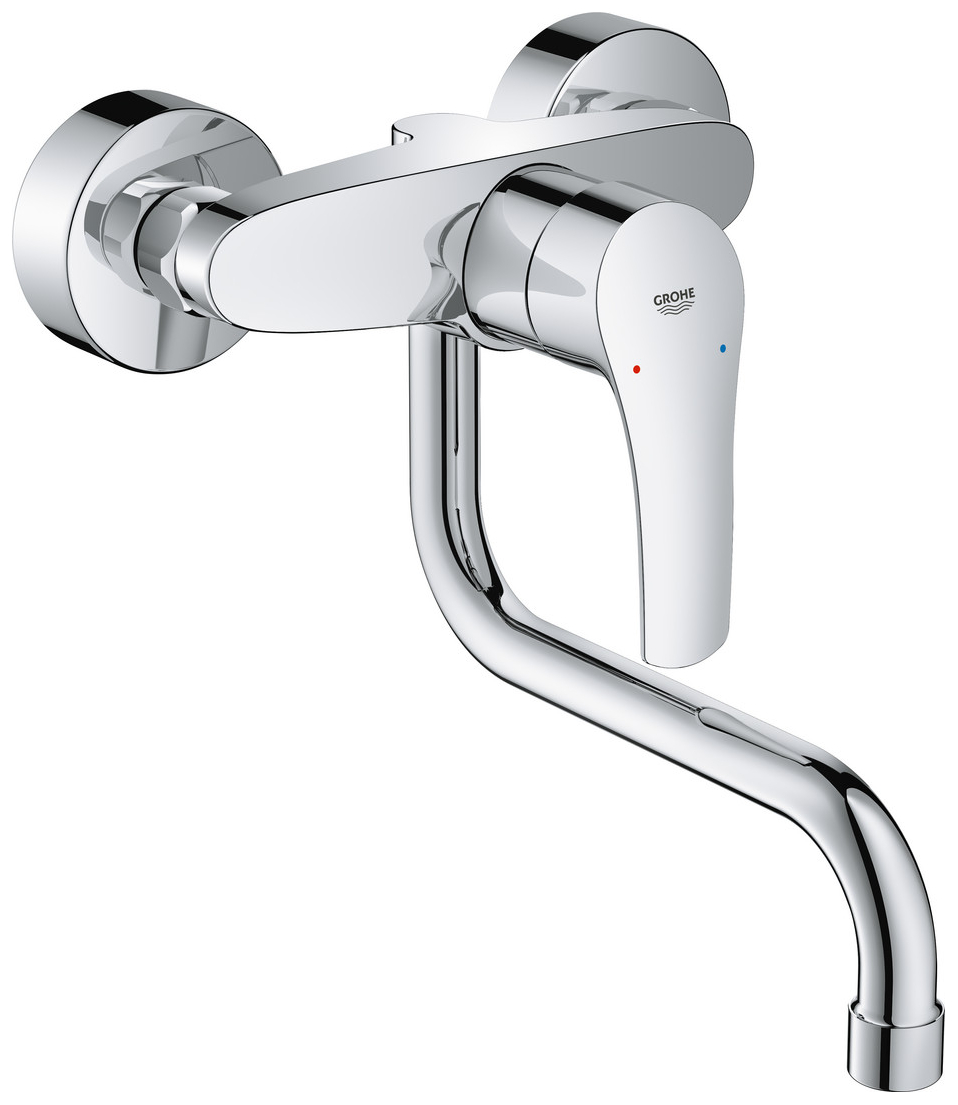 GROHE Spültischbatterie Eurosmart Wandmontage Ausladung 216mm chrom 31391003 - Bild 1