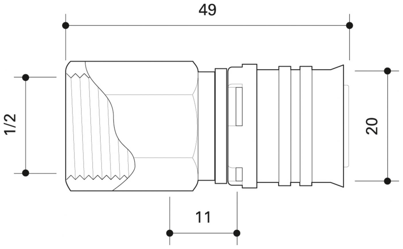 CONEL Connect MV2 Übergang 20 mm x 1/2'' IG CCMVU2015IN - Bild 2