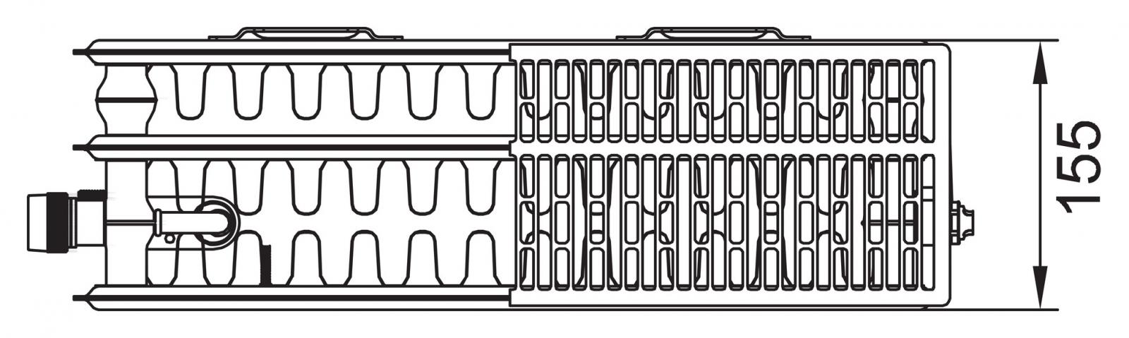 Kermi Flachheizkörper therm-x2 Profil-V Typ 33 500x1000mm Ventil links inkl. Bohrkonsolenset
