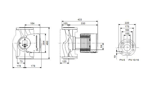 Grundfos MAGNA3 100-120F Hocheffizienz-Umwälzpumpe DN 100 BL 450 mm 97924695 - Bild 2