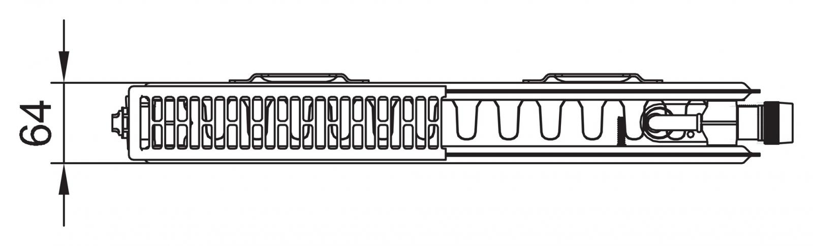Kermi Flachheizkörper therm-x2 Profil-V Typ 12 600x600mm Ventil rechts inkl. Bohrkonsolenset