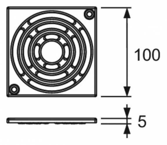 TECEdrainpoint S Designrost 100x100 mm Edelstahl verschraubbar 3665000 - Bild 3