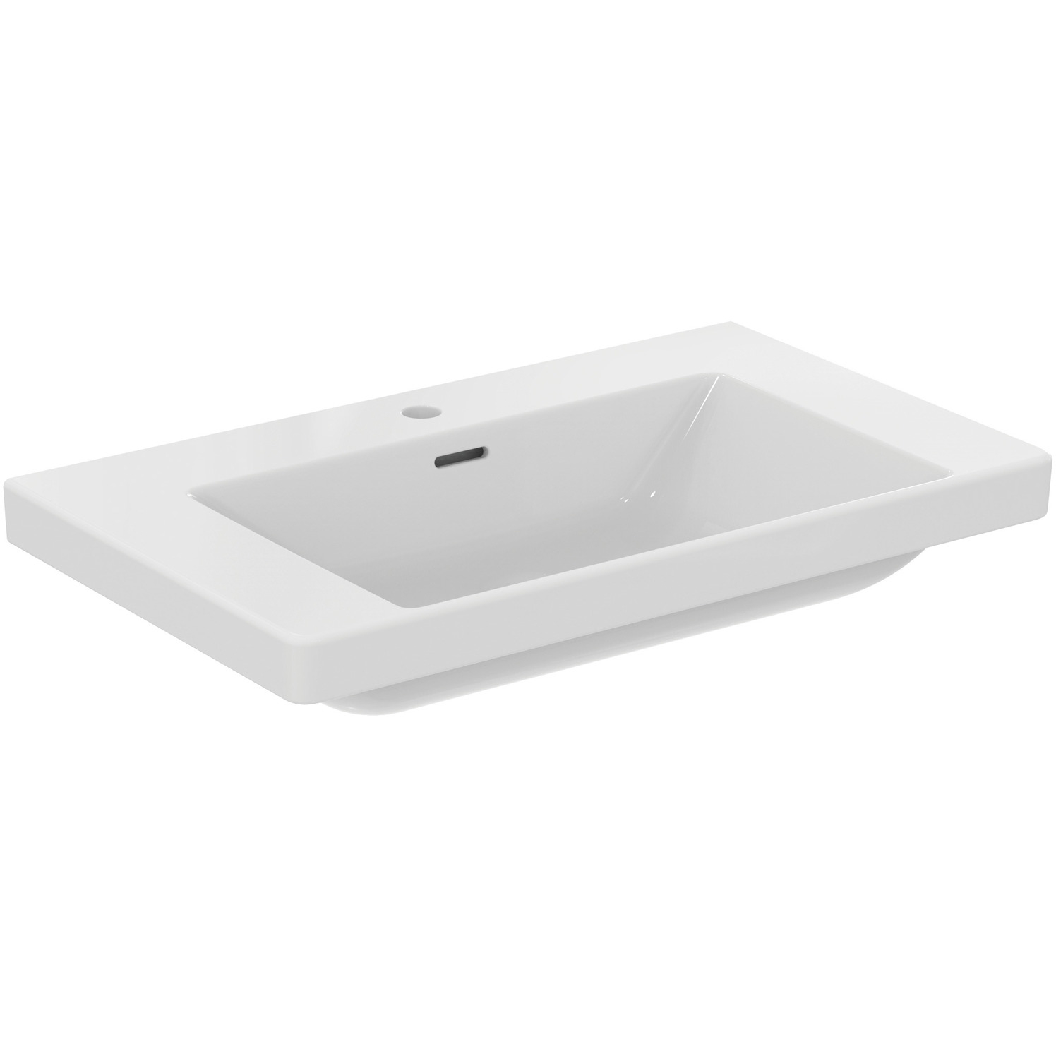 VIGOUR Möbelwaschtisch derby V3 80x48cm PflegetectPlus weiss mit Hahnloch und Überlauf