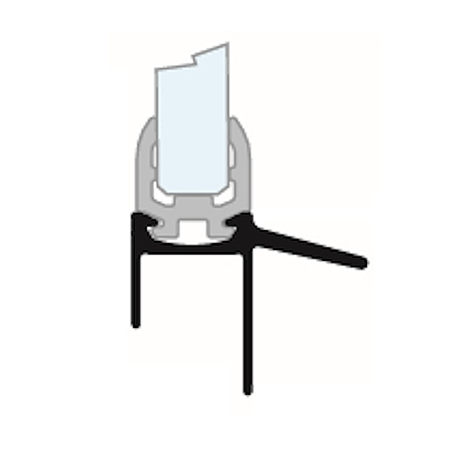 Duka Abtropfdichtung Systemabhängig Komb.Alu.-ESG 6mm Länge 1000mm - Bild 1