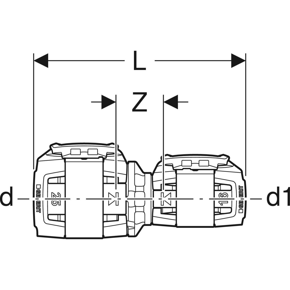 Geberit FlowFit Reduktion d=32mm d1=20mm PPSU 620.033.00.1 - Bild 2