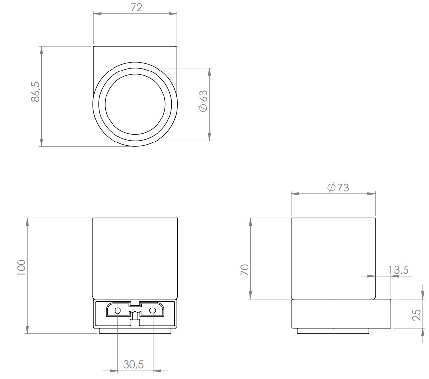 VIGOUR Glashalter derby V3 verchromt mit Bleikristallglas matt