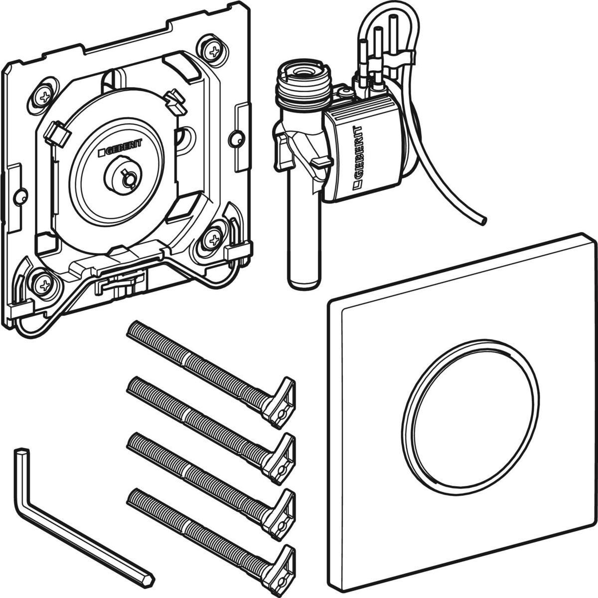 Geberit Urinalsteuerung mit pneumatischer Spülauslösung Typ 10 verchromt 116.015.KH.1 - Bild 3
