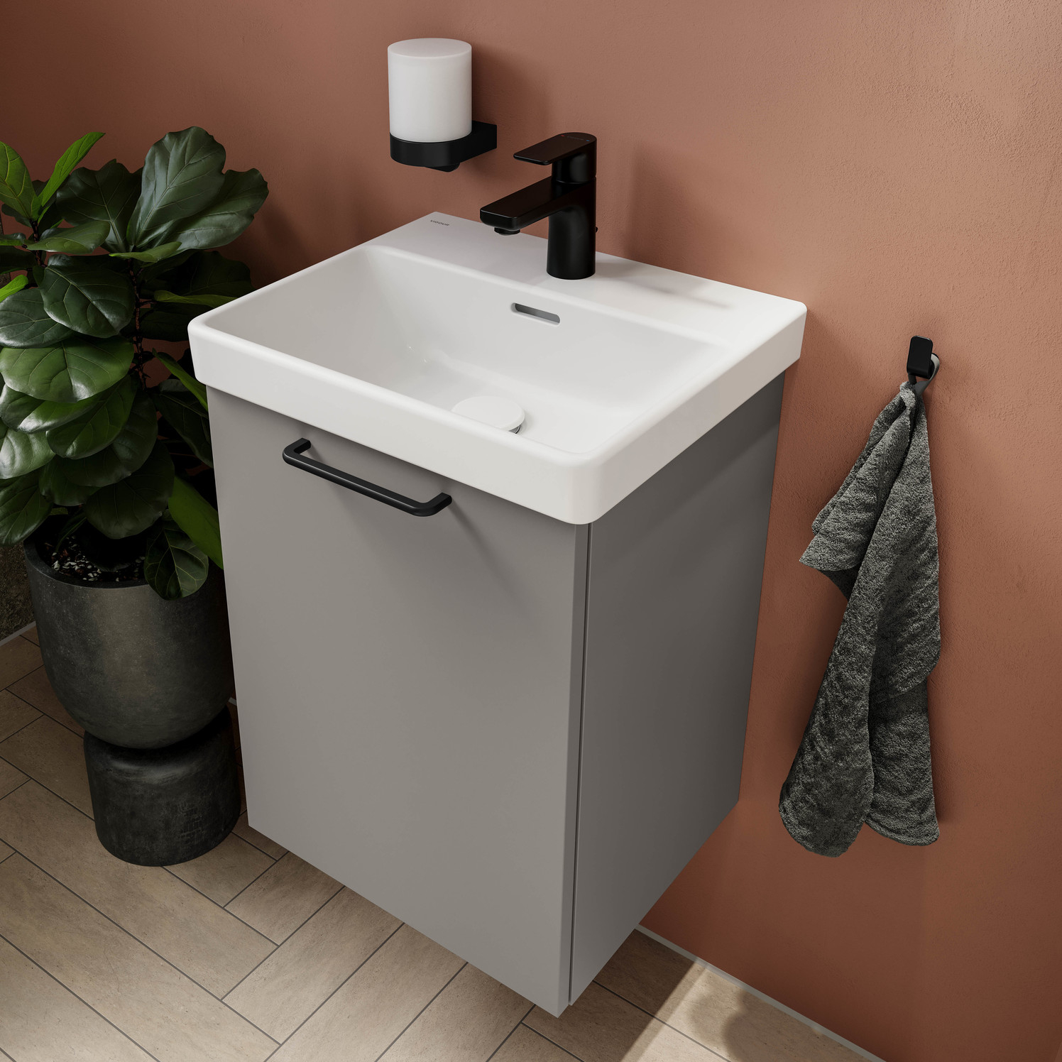 VIGOUR Möbel-Handwaschbecken derby V3 45x38cm