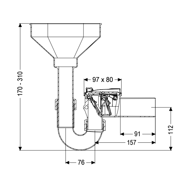 KESSEL Rückstauverschluss Staufix Siphon DN 50 mit GV und Einlauftrichter 73053 - Bild 2