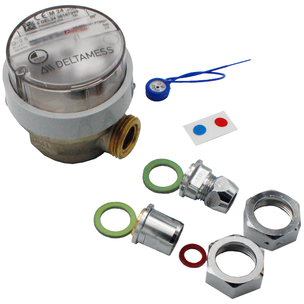 Deltamess Eckventilwasserzähler TKS T90 kalt/warm smart M Q3 2,5 cbm 3/4''AGx80mm (Eichjahr 2025) - Bild 2