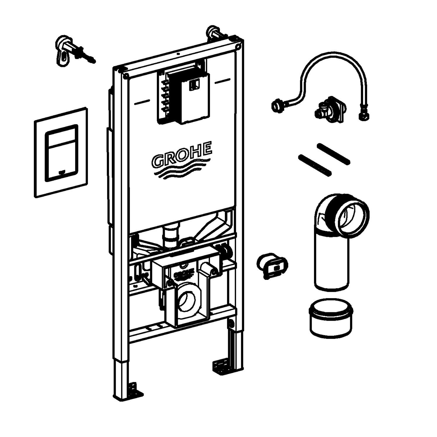 Grohe Spülkasten 3in1 Set Rapid SLX, mit Skate Cosmopolitan S verchromt und Wandwinkel - Bild 3