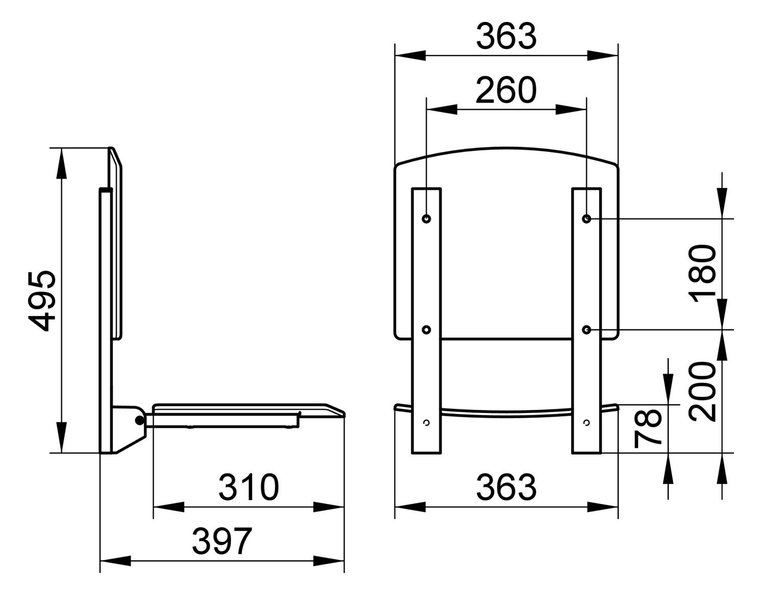 Keuco Klappsitz Plan Care lichtgrau Wandmontage 34982010038 - Bild 2