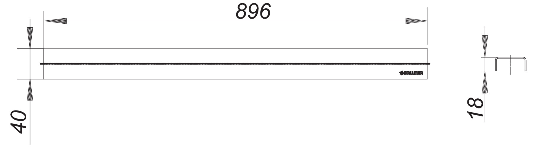 Dallmer Abdeckung CeraLine Standard 900 mm aus Edelstahl 520555 - Bild 2