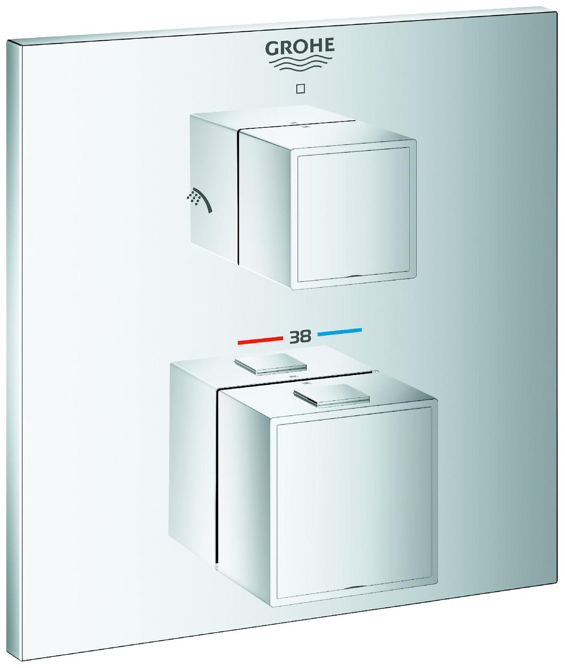 GROHE Thermostat-Brausebatterie Grohtherm Cube 24154000 chrom, 2-Wege, für Rapido SmartBox - Bild 1