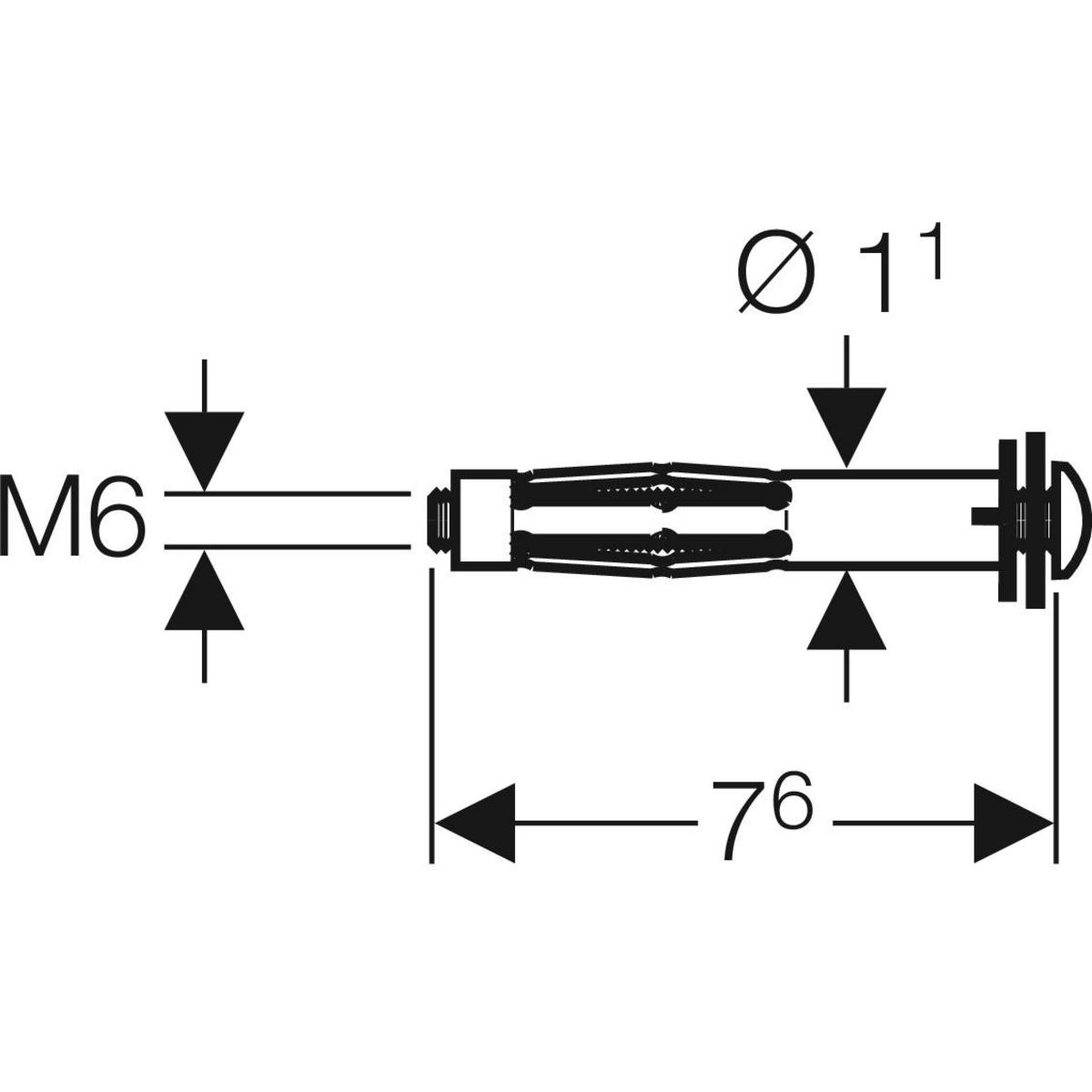 Geberit Metallhohlraumdübel GIS für Plattenstärke 18-25mm verzinkt 465.029.00.1 - Bild 2