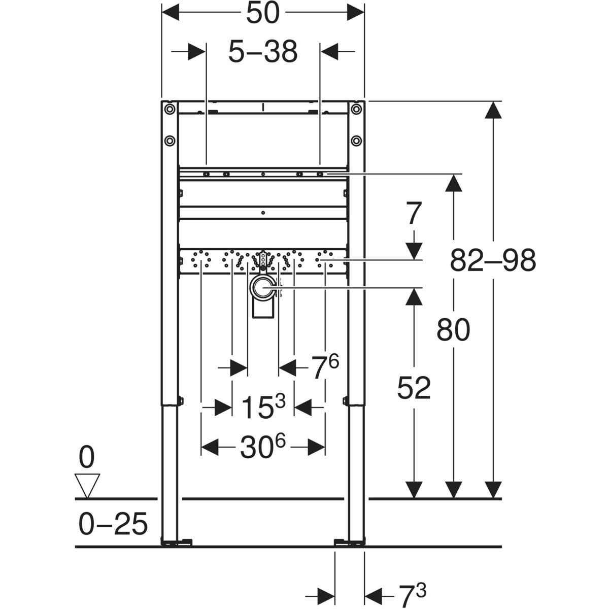 Geberit Duofix Element Waschtisch Bauhöhe 82-98 cm (111.485.00.2) für Standarmatur