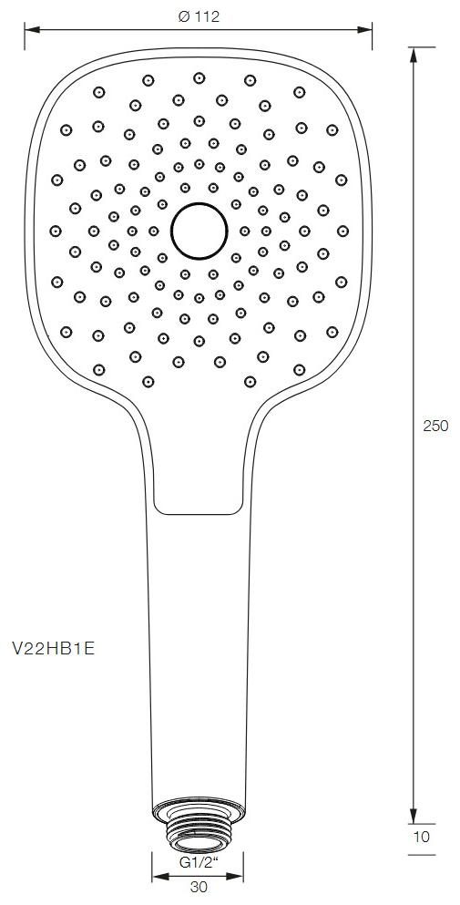 VIGOUR Handbrause V2 softedge d=112mm 1-strahlig verchromt
