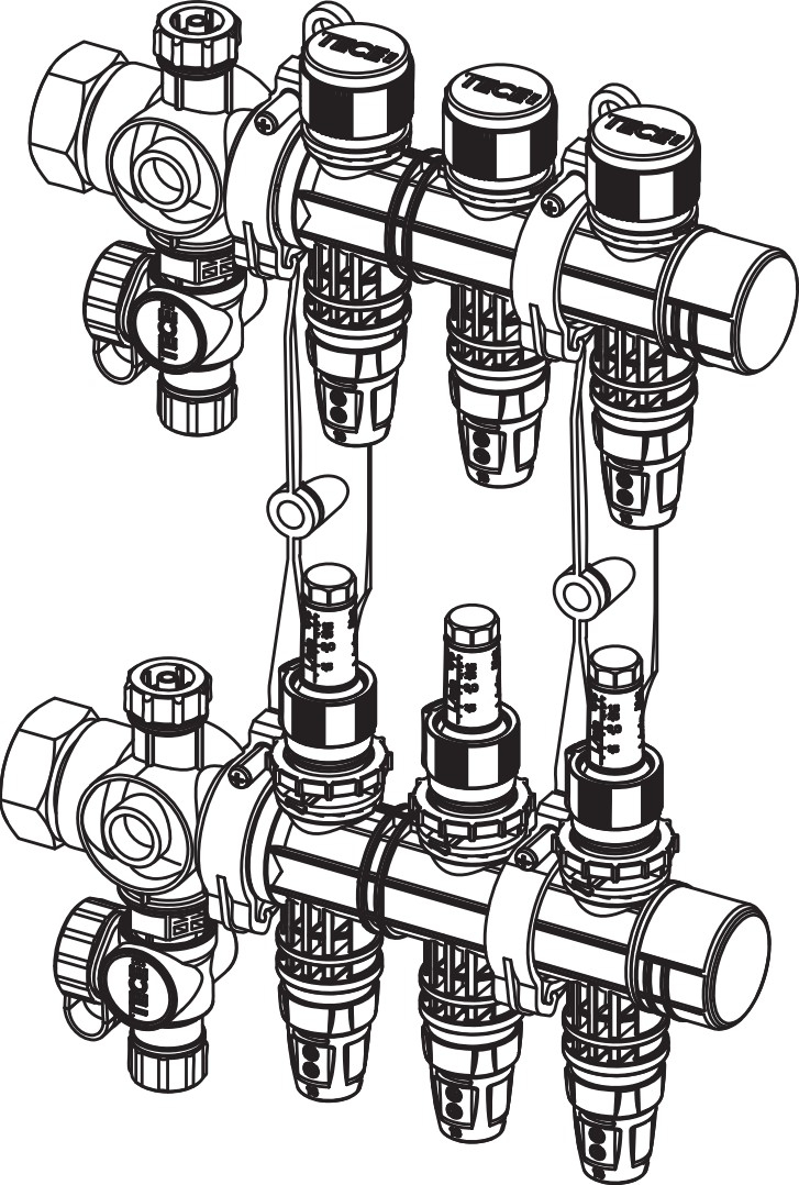 TECEfloor Komfort Heizkreisverteiler mit DFA, Typ TECElogo-Push, 10 Heizkreise 77311310 - Bild 3