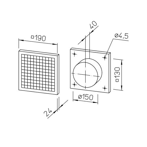 Helios Lüftungsgitter G 160 zum Einstecken in Rohre Kunststoff weiss 00893 - Bild 2