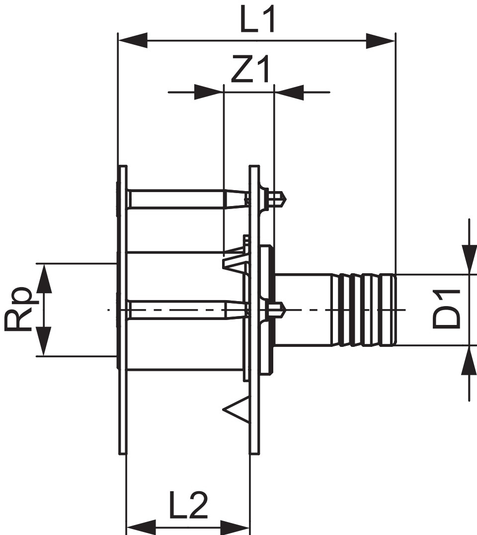TECElogo Universal-Wanddurchführung 16 x 1/2'' IG Rotguss/Siliziumbronze 8723009 - Bild 2