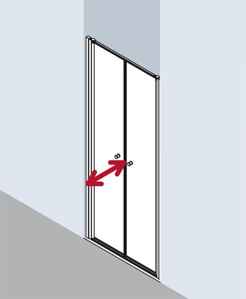 Kermi Ibiza 2000 Pendeltür PTD 900 x 2000 mm ESG klar Profil silber mattglanz I2PTD090201AK - Bild 1