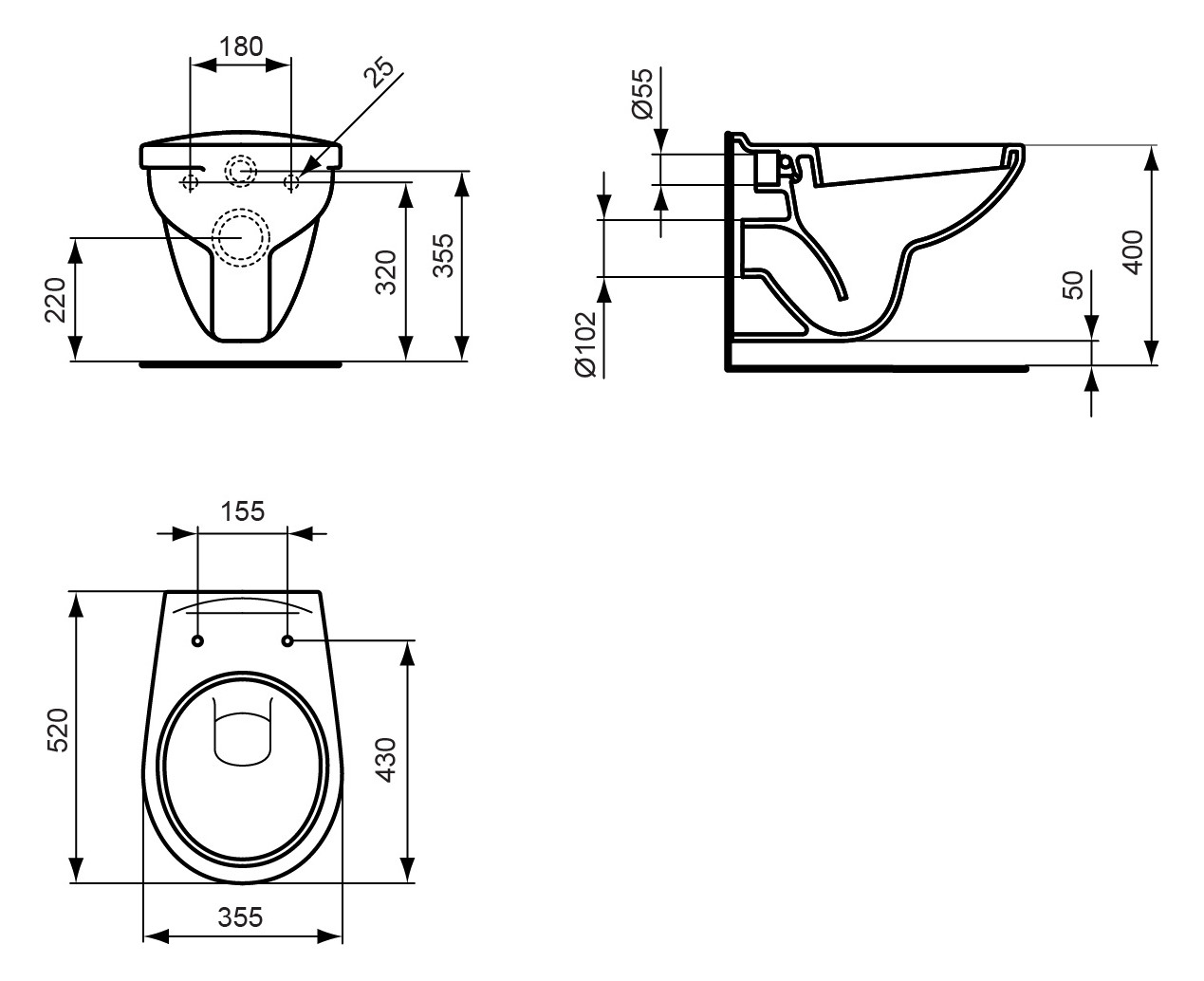 Ideal Standard Wand-Tiefspül-WC Eurovit weiß V390601 - Bild 3